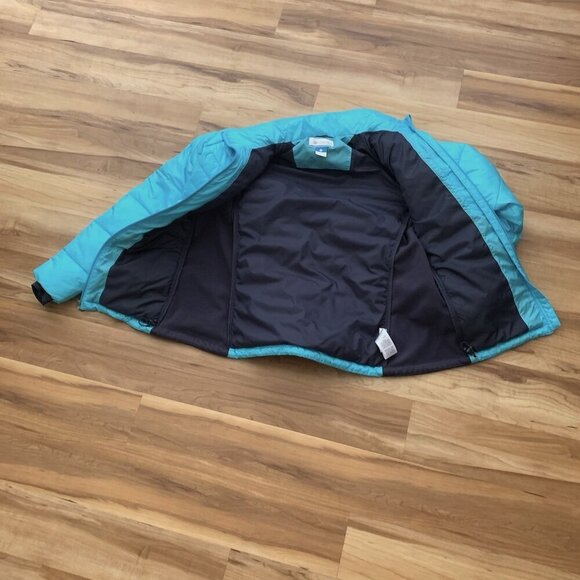 Columbia Blue Turquoise Women’s Large Full Zip Quilted Puffer Jacket - Picture 8 of 12